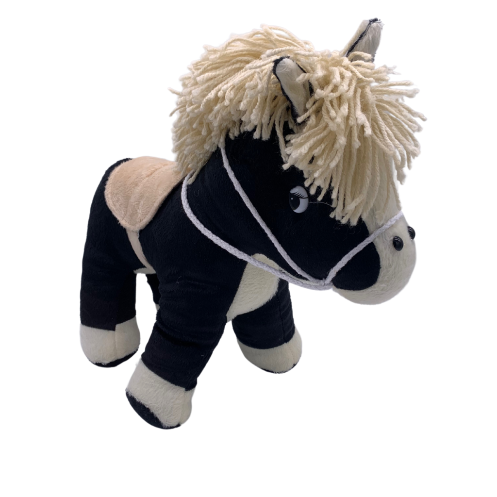 Cavalo De Pelúcia Preto Menino E Menina