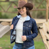 Jaqueta Jeans Tassa Feminina Bordada Forrada Flanelada