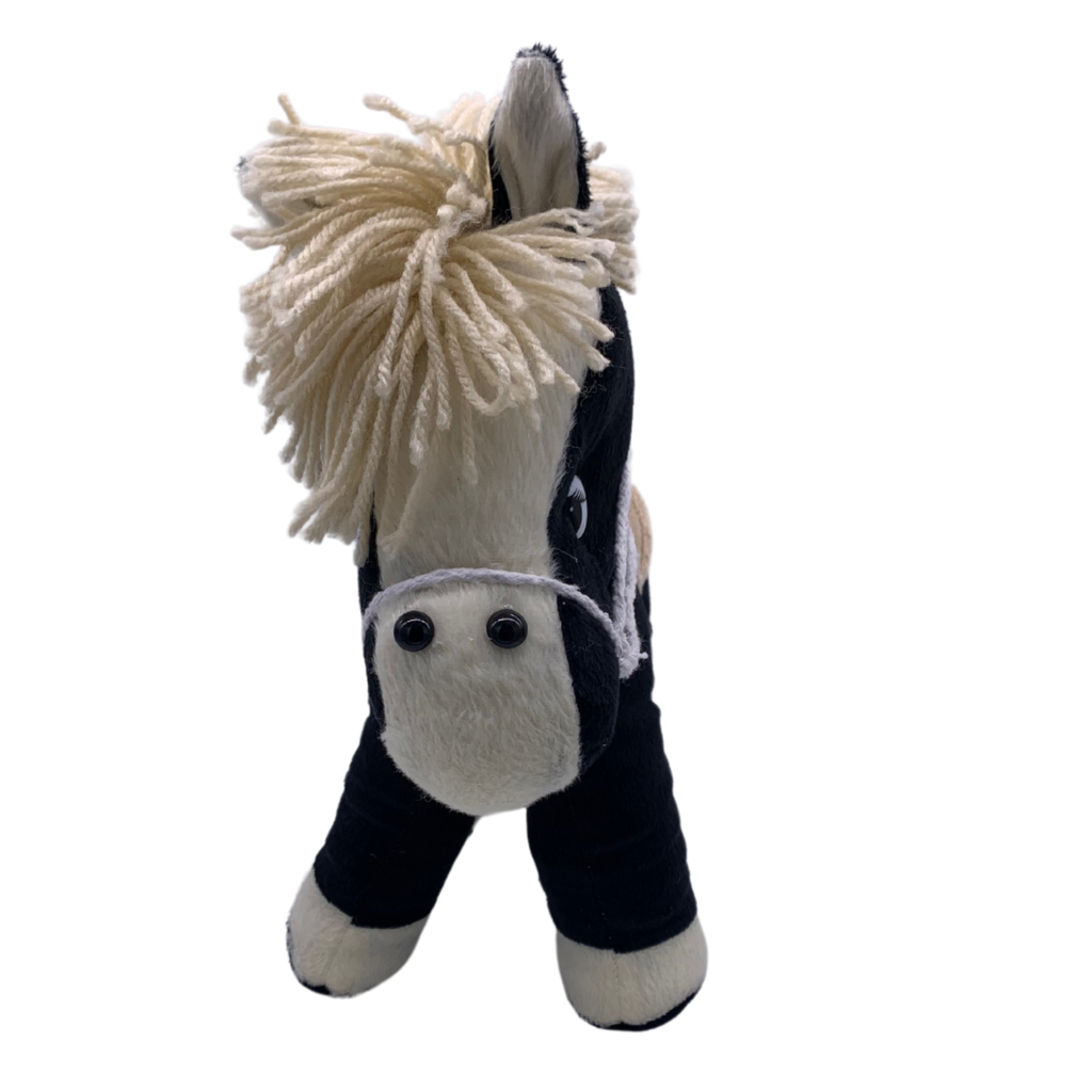 Cavalo De Pelúcia Preto Menino E Menina