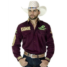 Camisa Country Masculina Radade Bordo Green